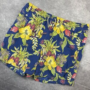 Polo Ralph Lauren Swim Trunks Mens‎ 2XB Big Blue Floral Vintage Mesh Lined